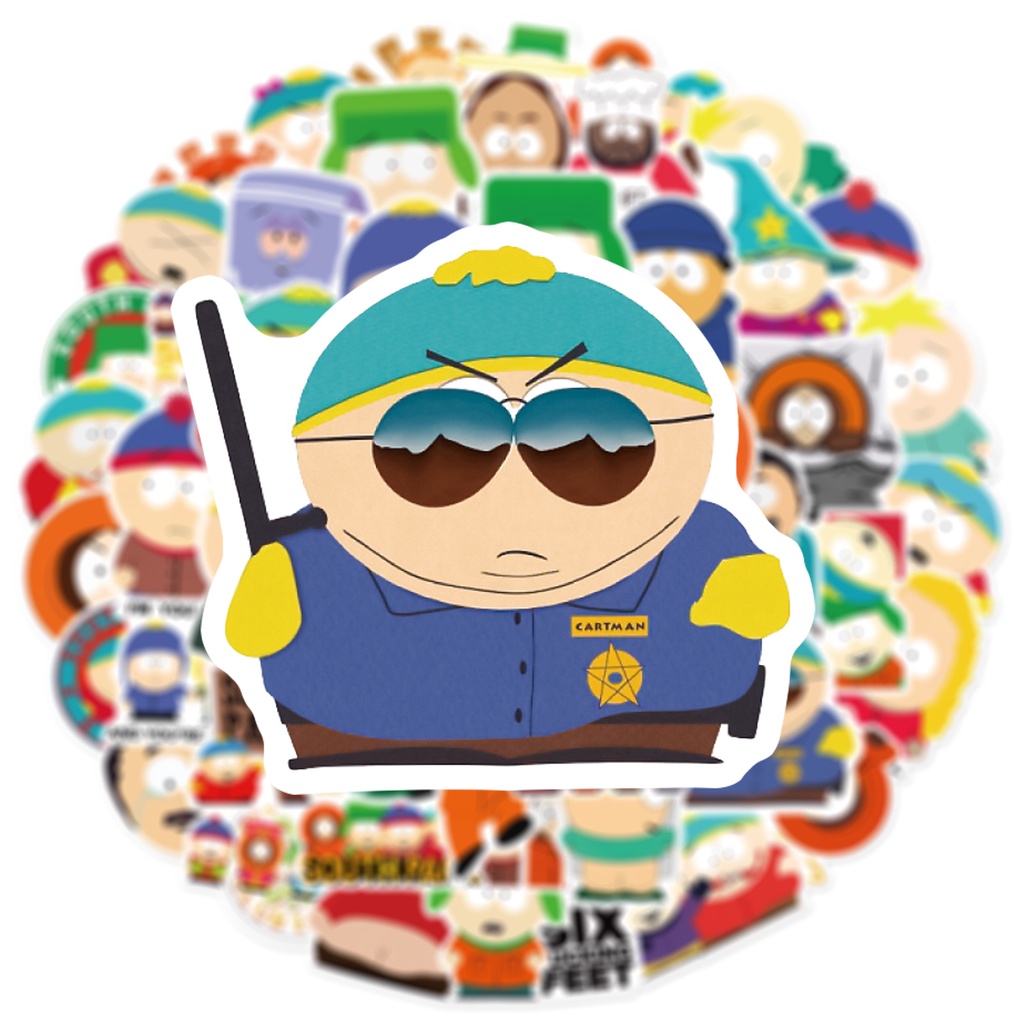 50 Cái / Bộ ❉ Set 05 Miếng Dán Trang Trí Dòng South Park Series 05 ❉ Sticker Dán Tường Chống Thấm Nước Họa Tiết Doodle Hợp Thời Trang
