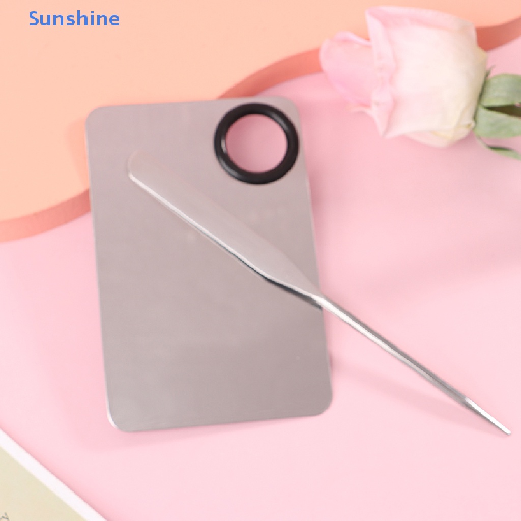 1 Set Dụng Cụ Tán Kem Nền Dạng Que Hai Đầu Bằng Thép Không Gỉ Tiện Dụng