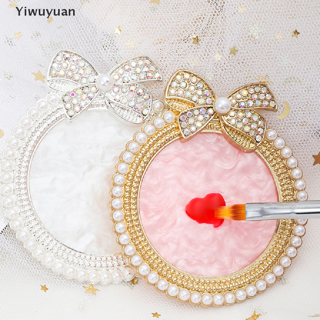 < Yiwuyuan > Khay Trưng Bày Móng Tay Giả Đính Ngọc Trai Và Nơ Bằng Nhựa Resin