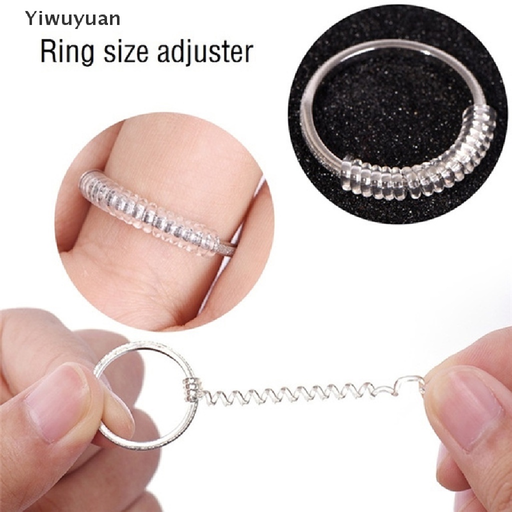 < Yiwuyuan > Bộ 5 Nhẫn Trang Sức Trong Suốt Dạng Xoắn Ốc Vô Hình Có Thể Điều Chỉnh Kích Thước