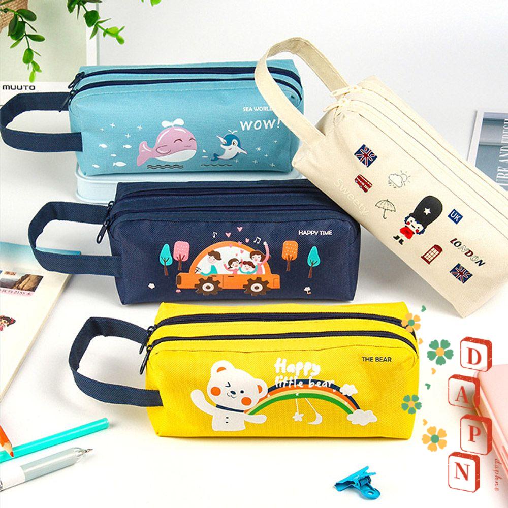 Túi Tote Hai Ngăn Cỡ Lớn Có Khóa Kéo Họa Tiết Hoạt Hình Dễ Thương