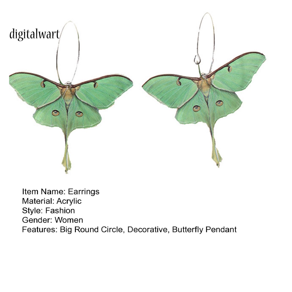 Kỹ Thuật Số| 1 Đôi Bông Tai Tròn Lớn Mặt Bướm Hình Học Thời Trang Dành Cho Nữ