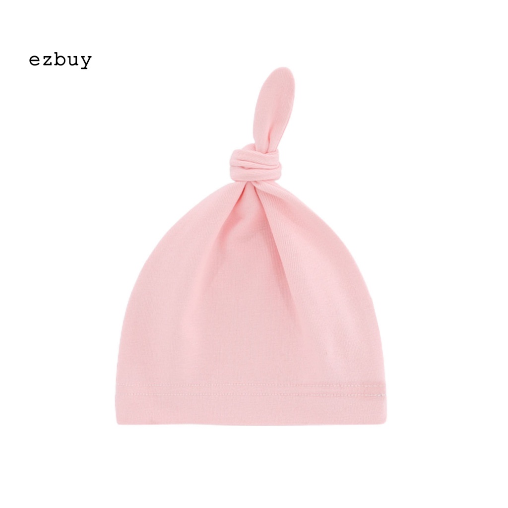 Mũ Beanie Cotton Thắt Nút Màu Trơn Tùy Chỉnh Thời Trang Mùa Xuân Cho Bé Sơ Sinh