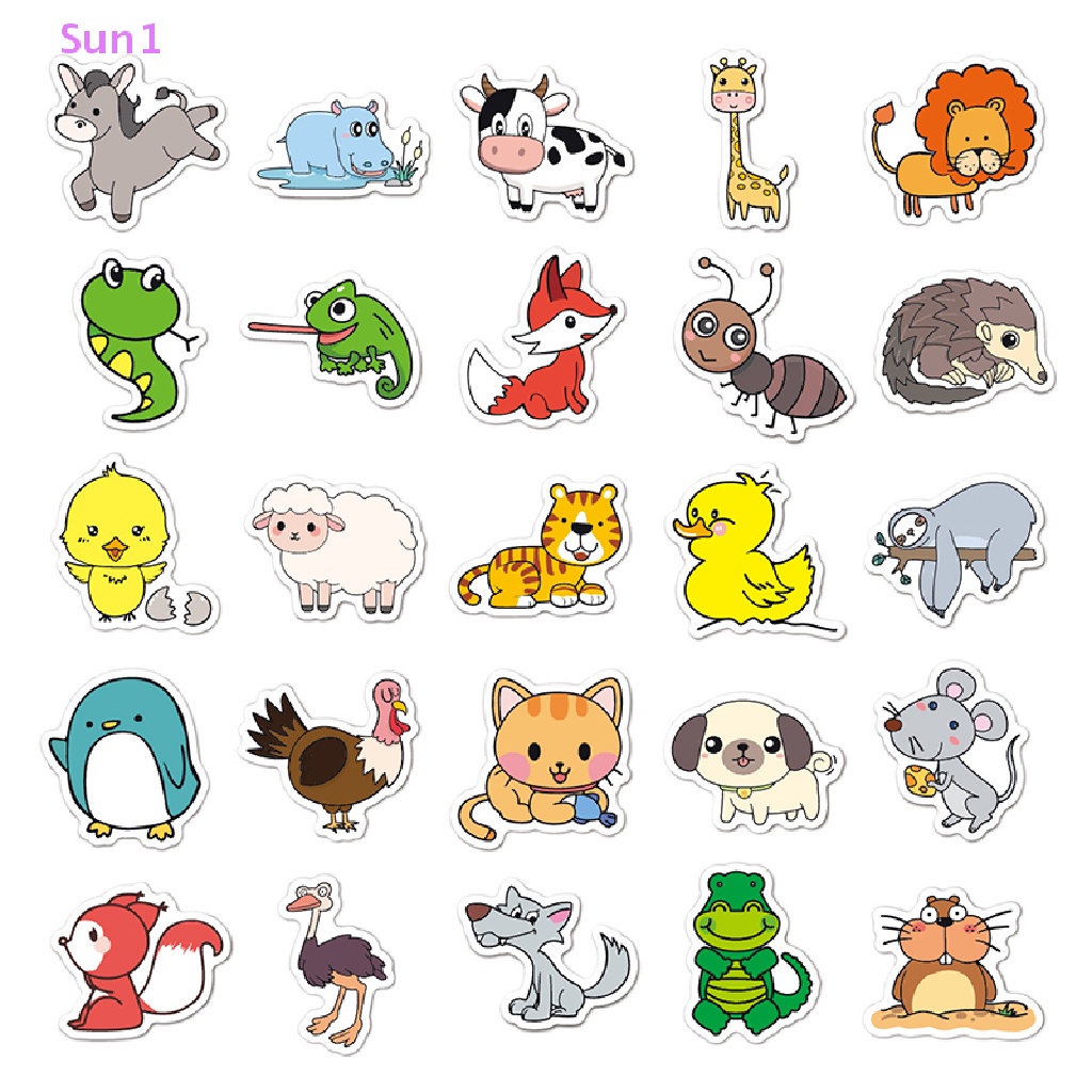 Set 50 Sticker Dán Trang Trí Hình Động Vật Biển Độc Đáo
