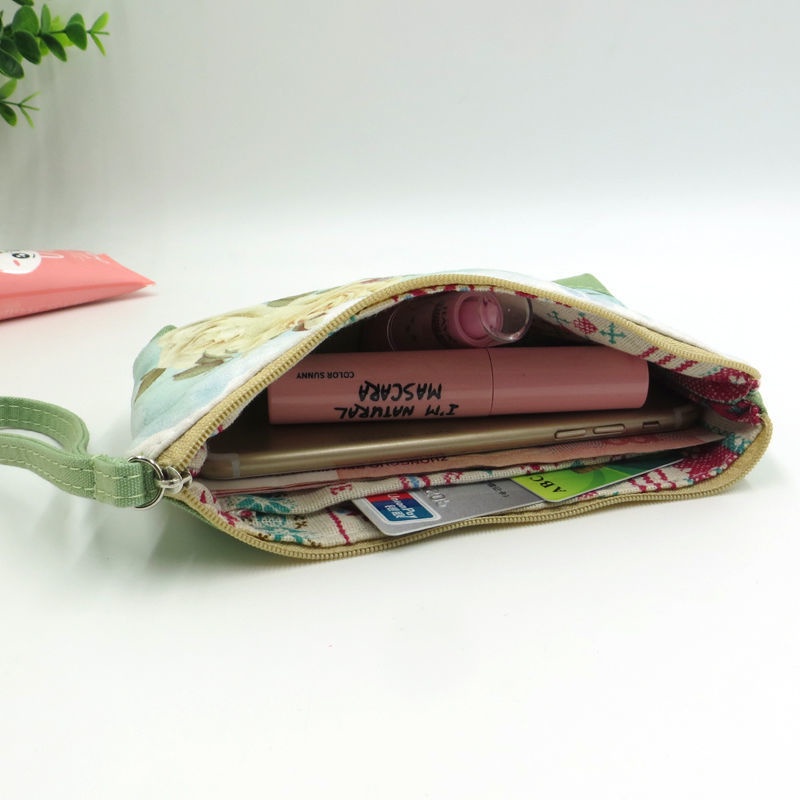 Ví Dài Nhiều Ngăn Bằng Vải Canvas Có Khóa Kéo Dành Cho Nữ