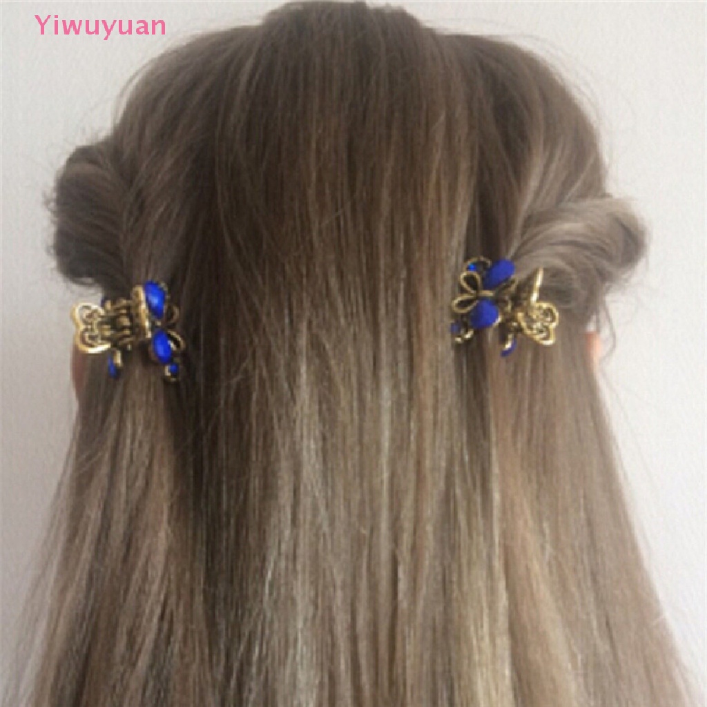 Kẹp Tóc Hình Bướm Mini Bằng Nhựa Resin Phong Cách Retro Thời Trang Cho Nữ