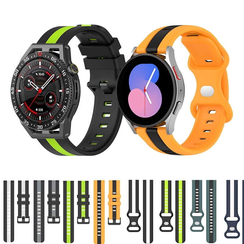 Dây Đeo 20 / 22mm Hai Màu Thay Thế Cho Đồng Hồ Thông Minh Huawei Watch GT3 SE / GT3 / 2 / Amazfit GTR Samsung Galaxy Watch5 / 4