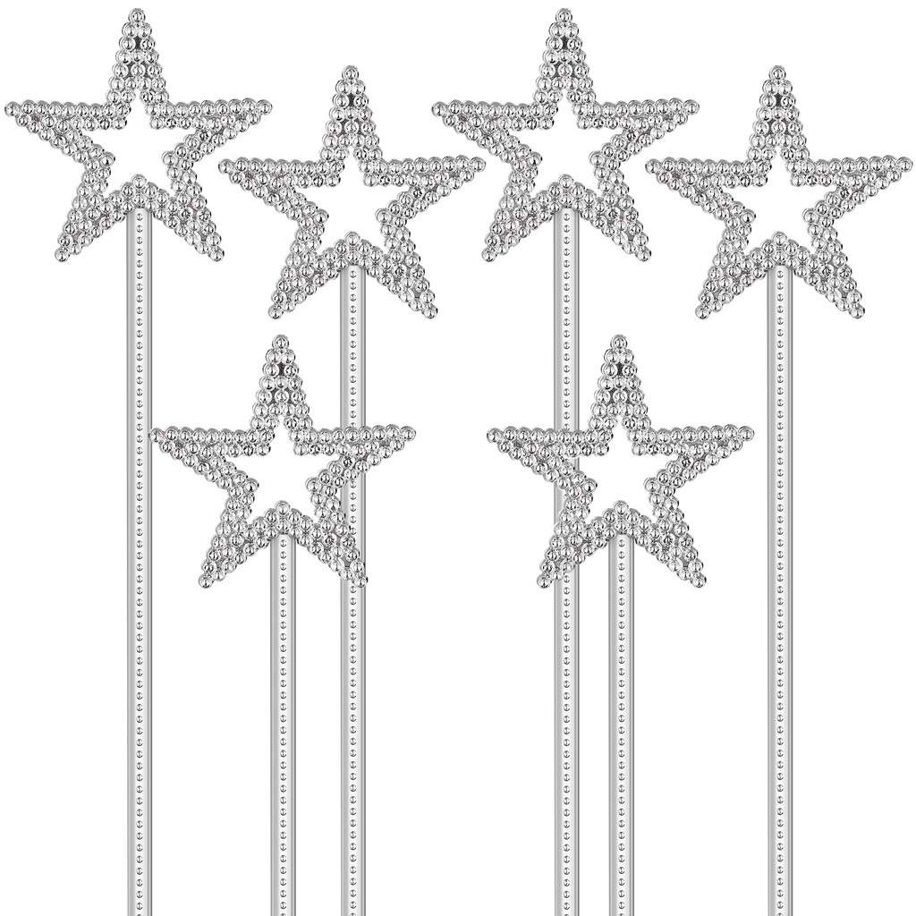 Fairy Wand Wands Stick Costumegirls Princess Party Pentagram Star Girl Kids Glow Sticks Set Stars Decorations Props Cosplay Kit 6 Pcs