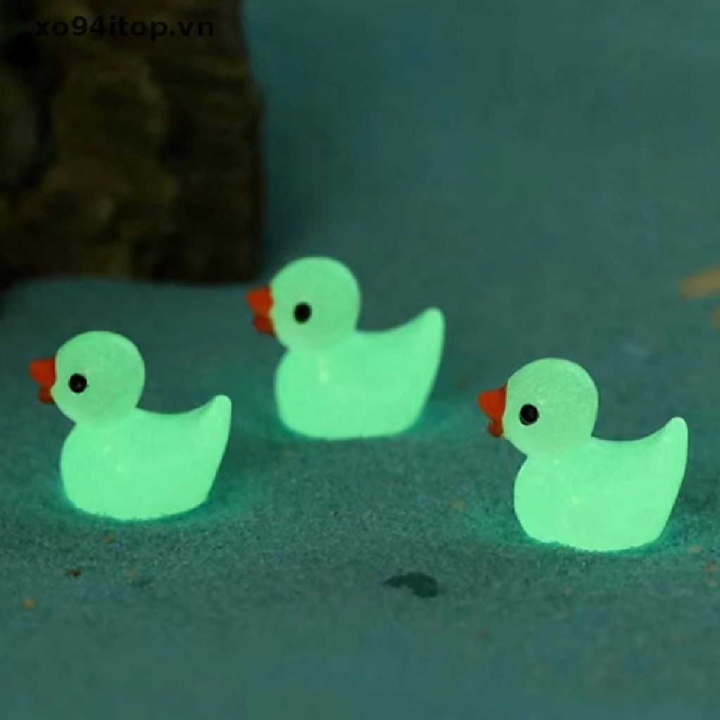 Set 5 Chú Vịt Mini Bằng Nhựa Phát Quang Dùng Để Trang Trí