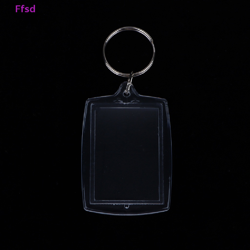 Set 100 Móc Khóa Khung Ảnh Bằng Acrylic Trong Suốt Hình Chữ Nhật DIY