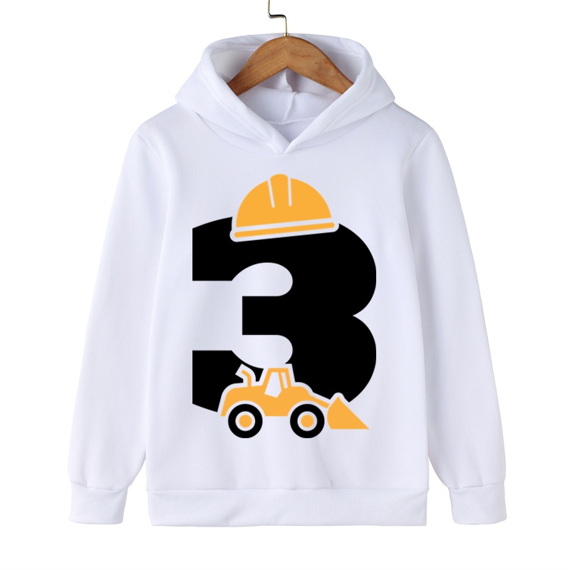 Áo Hoodie Màu Trơn In Số Sinh Nhật Thời Trang Giản Dị Chính Hãng Mới Dành Cho Bé Trai Bé Gái