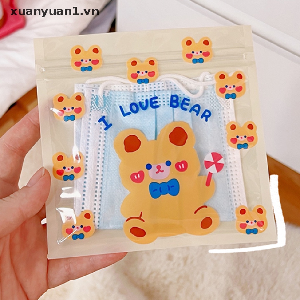 Set 10 Túi Zip Đựng Bánh Kẹo Bằng Poly Trong Suốt In Họa Tiết Hoạt Hình Dễ Thương