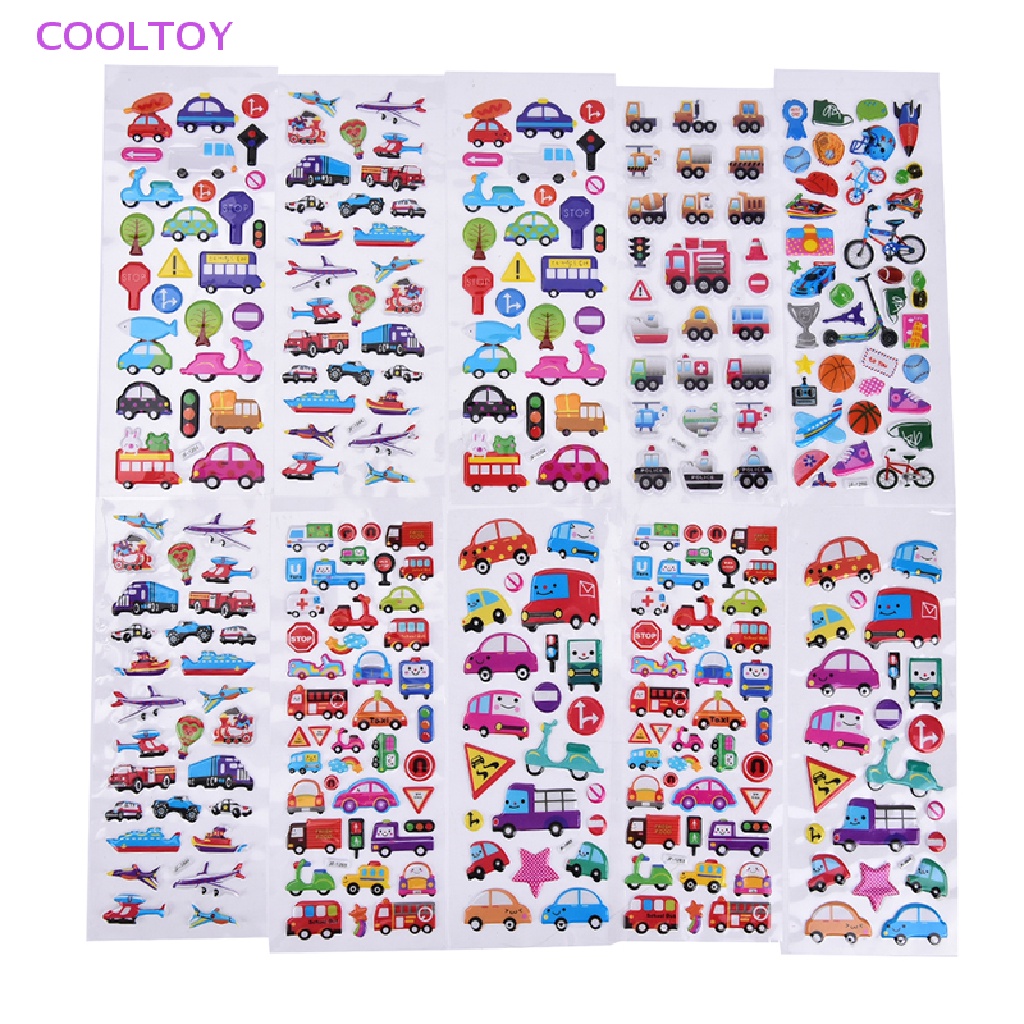 Cooltoy Set 2 Sticker Bong Bóng Hoạt Hình Dán Trang Trí Sổ Tay Nhật Ký Phương Tiện Gia