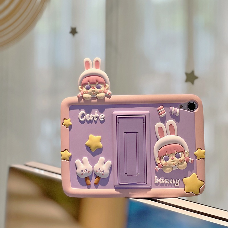 Ốp Máy Tính Bảng Chống Sốc Hình Bé Gái 3D Cho ipad mini air pro 1 2 3 4 5 6 7 8 9 10 9.7 10.2 10.5 10.9 11 12.9 2017 2018 2019 2020 2021 2022