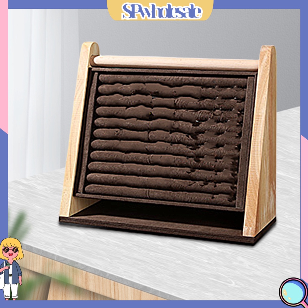 <SPwholesale> Giá Đựng Trang Sức Sức Sức Chứa Lớn Bằng Da Lộn Giả Chống Ăn Mòn Đa Chức Năng Không Phai Màu Đế Mềm Bằng Gỗ