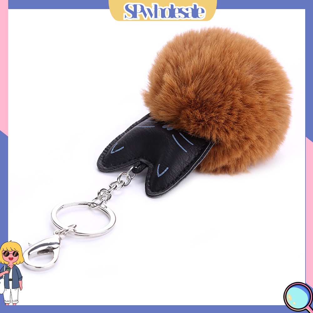 <SPwholesale> Móc Khóa Hình Mèo Phối Lông Nhân Tạo Thời Trang