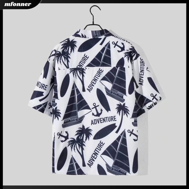 Áo Sơ Mi Nam Tay Ngắn Dáng Rộng Họa Tiết Hoa Phong Cách Hawaii Cá Tính