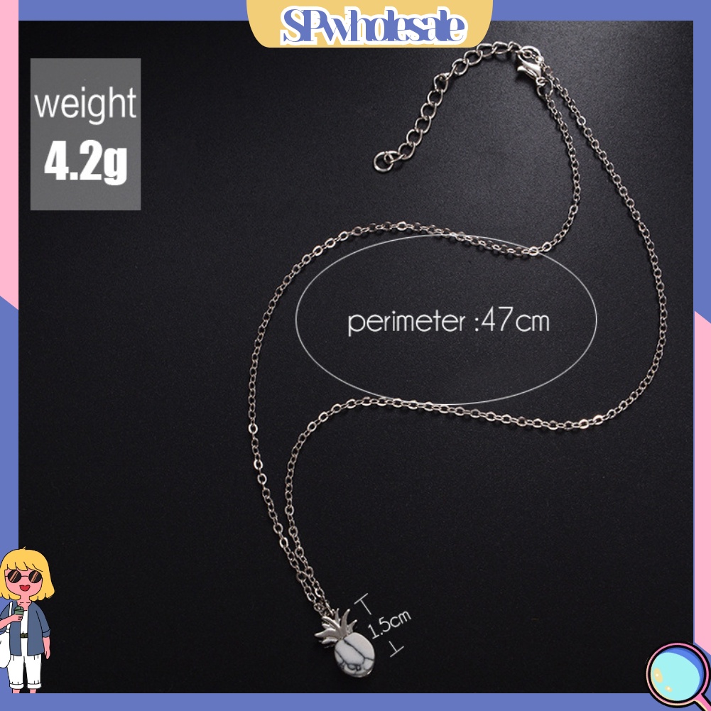 &lt;SPwholesale&gt; Vòng cổ Hợp Kim Mặt Đá Hình Quả Dứa Thời Trang Cho Nữ