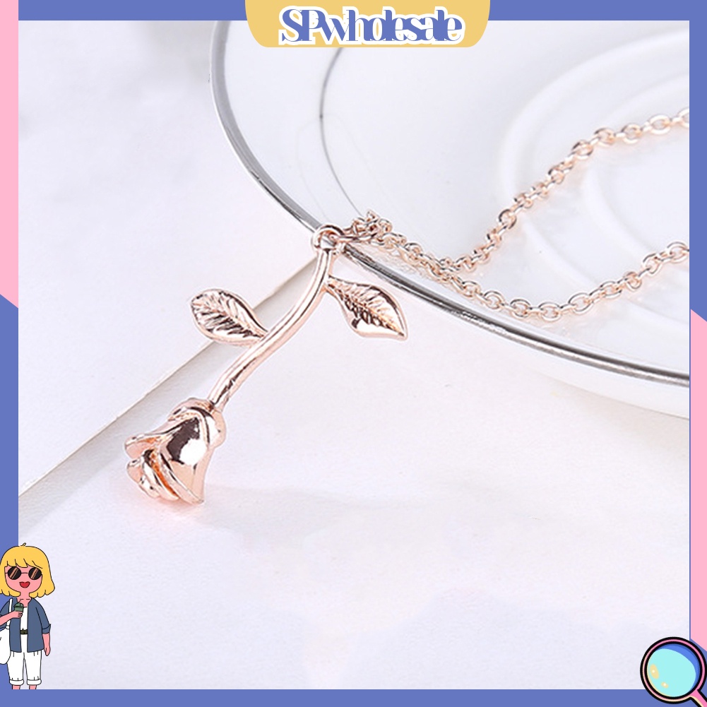 &lt;SPwholesale&gt; Vòng cổ Mặt Hoa Hồng Thời Trang Cho Nữ