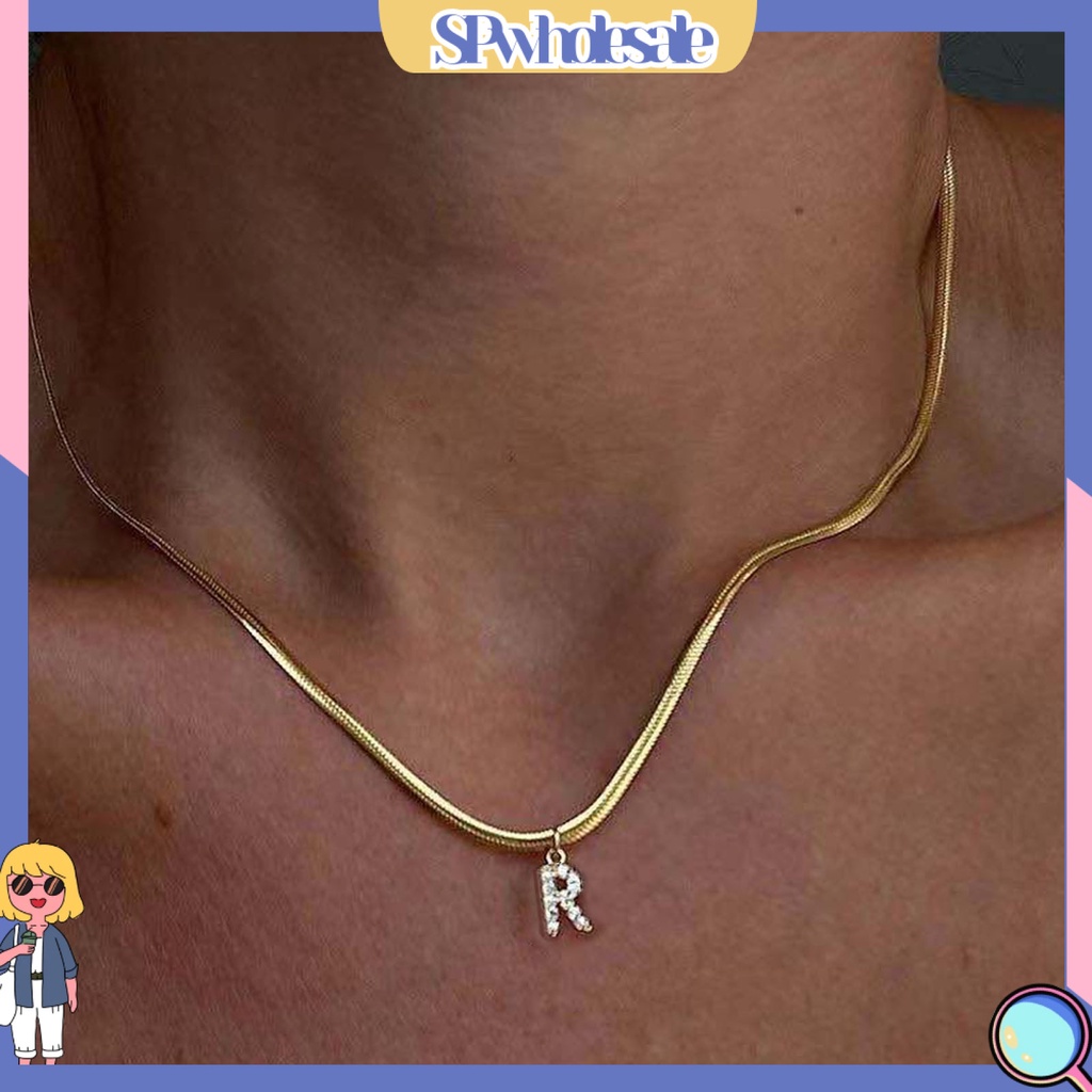 <SPwholesale> Vòng cổ Mặt Chữ SPwholesale Đính Đá Phong Cách Hip Hop