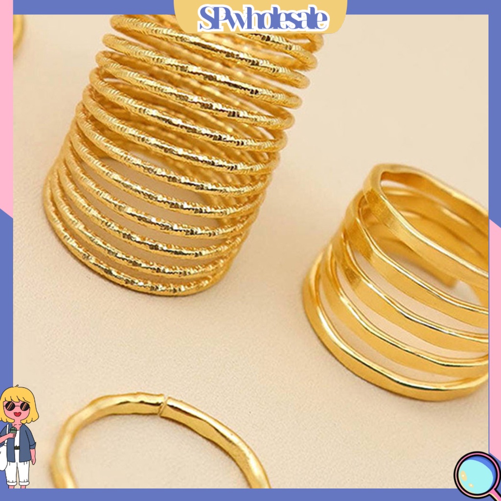 <SPwholesale> Set 5 Nhẫn Đeo Khớp Ngón Tay Đơn Giản Thời Trang Nữ