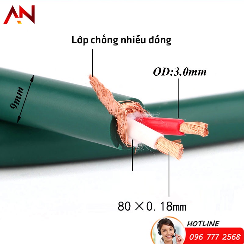 01 m Dây tín hiệu âm thanh Furutech FA-220 OCC - kích thước 9mm (dây cắt theo mét)