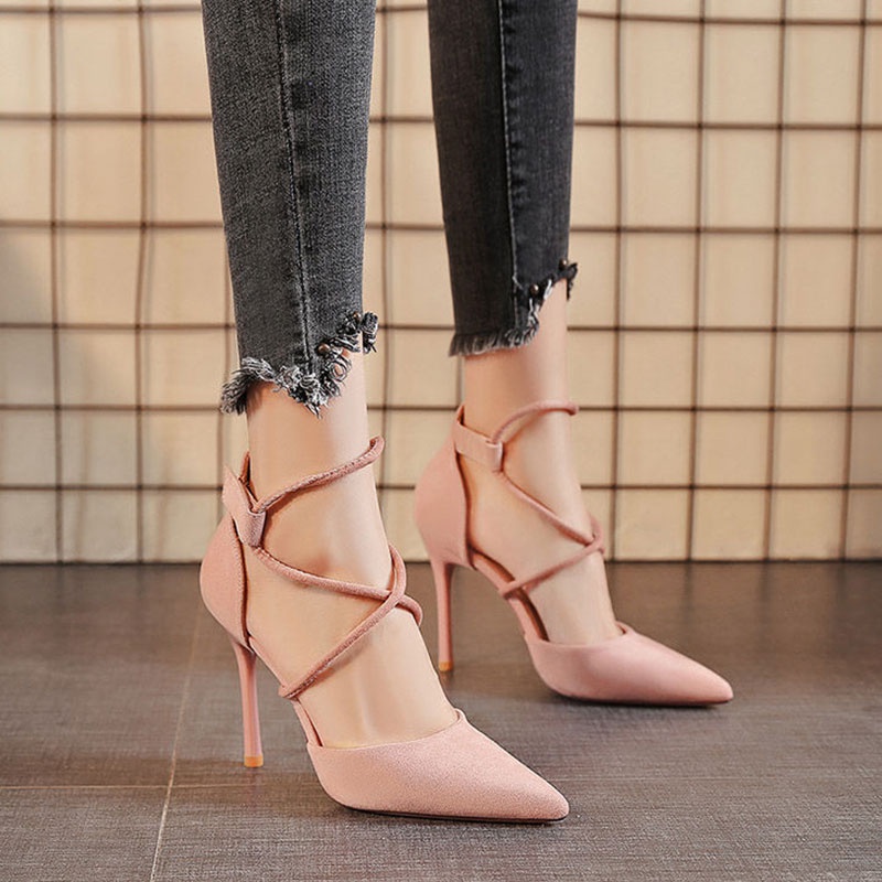 Giày cao gót SHIZHIBAO mũi nhọn thiết kế phong cách Hàn Quốc thời trang cho nữ