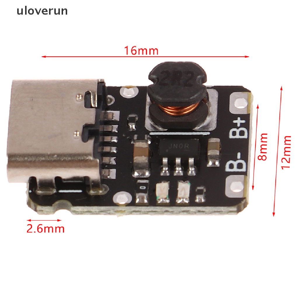 Uloverun Mô Đun Sạc lithium Mini 5V Tăng Cường Đầu Ra 18650 type-C