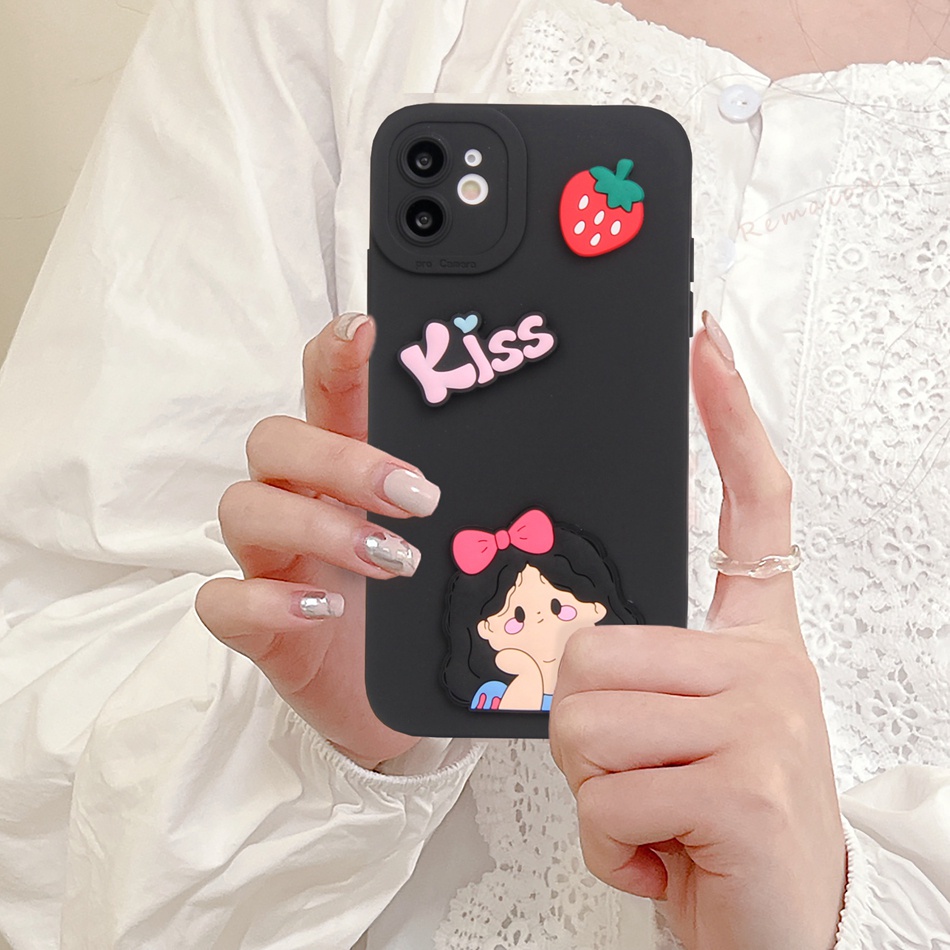 Ốp Điện Thoại Silicon Dẻo Hình Cô Gái 3D iPhone 11 12 13 14 Pro MAX Plus Mini X XR XS MAX 6 S 7 8 Plus SE 2020 11Pro 12pro 13Pro