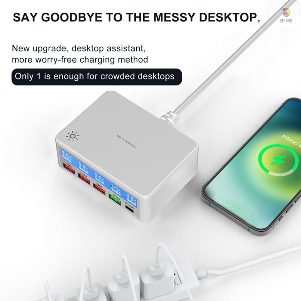 Bộ Chia 5 Cổng USB 65W PD 20W + QC3.0 Nhiều Cổng Sạc Nhanh Cho Điện Thoại Thông Minh / Máy Tính Bảng