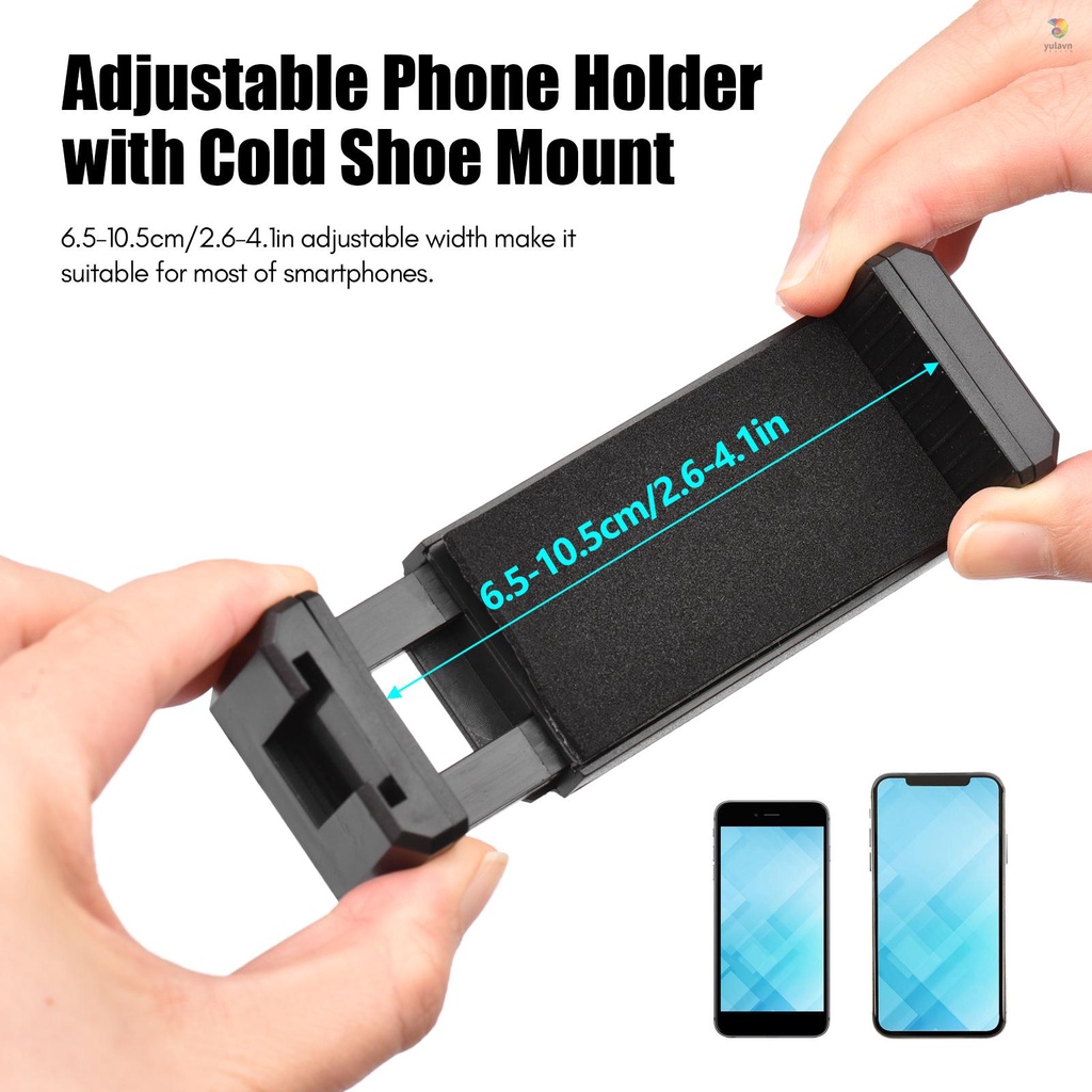 Bộ Ổn Định Cầm Tay + Giá Đỡ Micro + Đèn LED + Giá Đỡ Chữ U Thông Dụng Cho Máy Ảnh / Điện Thoại Thông Minh