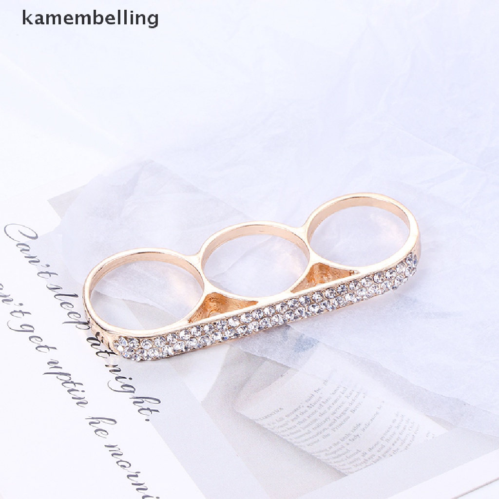 Kamembelling Nhẫn Đeo Khớp Ngón Tay Ba Ngón Bằng Thép Không Gỉ Thời Trang Tối Giản Làm Quà Tặ