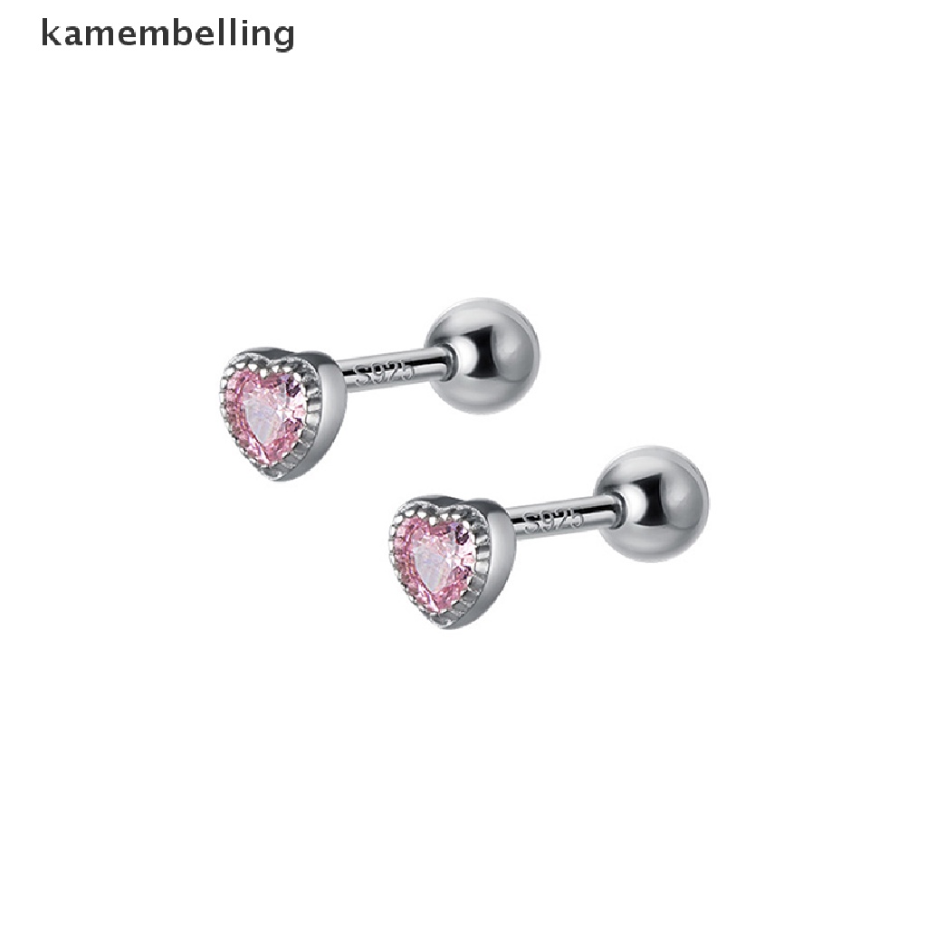 1 Đôi Khuyên Tai Hình Trái Tim Đính Đá Thời Trang Cho Nữ