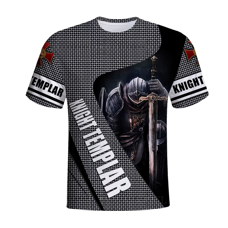Áo Thun Ngắn Tay Cổ Tròn In Hình Temple Knight 3D Kỹ Thuật Số Thời Trang