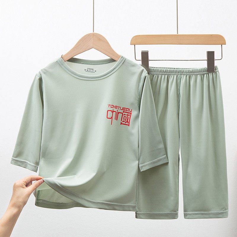 Bộ Đồ Ngủ Ba Món Bằng Lụa Lạnh Ba Món Dễ Thương Có Sẵn Cho Bé Gái 100-160cm Giao Hàng Nhanh Chóng