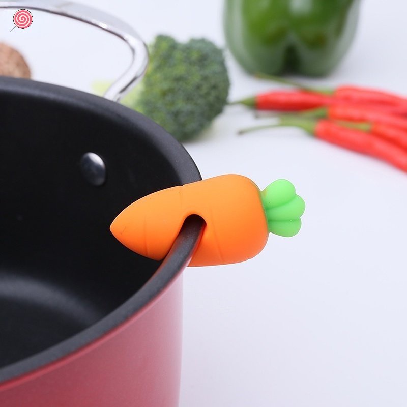 Nút Đậy Nắp Nồi Chống Tràn Hình Đùi Gà / Cà Rốt Sáng Tạo Bằng Silicone HSU
