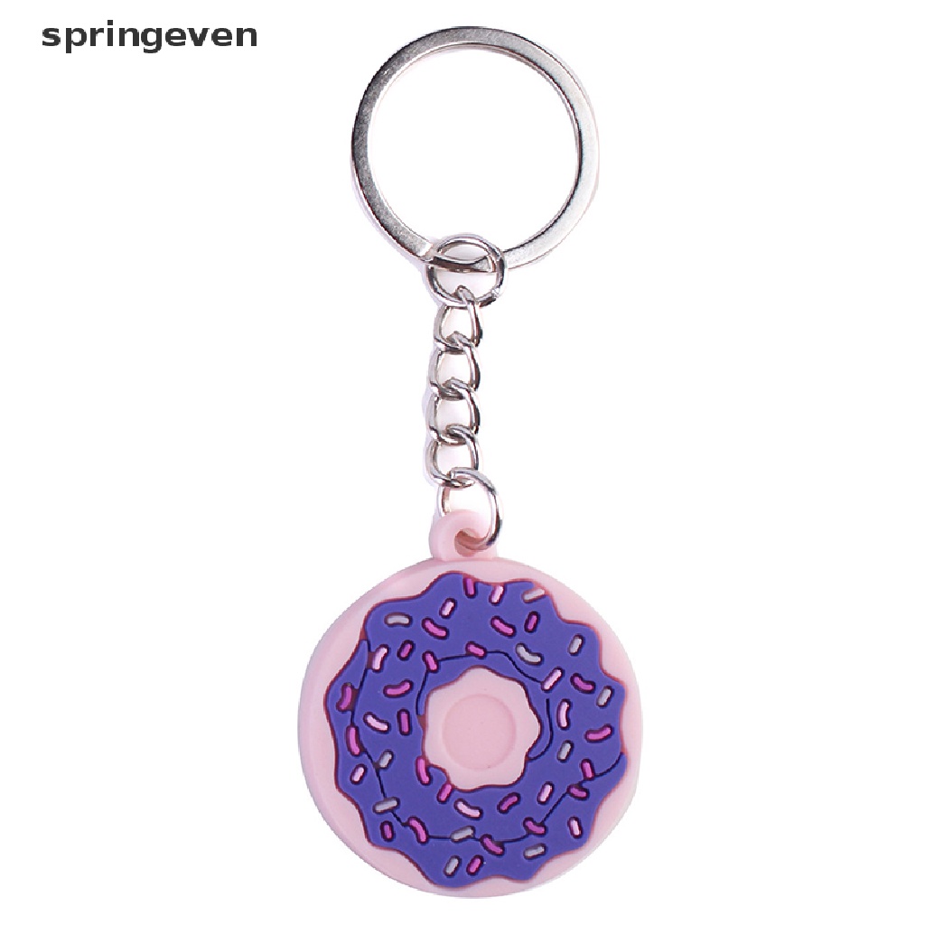 Móc Khóa Hình Bánh Donut Bằng PVC Dễ Thương