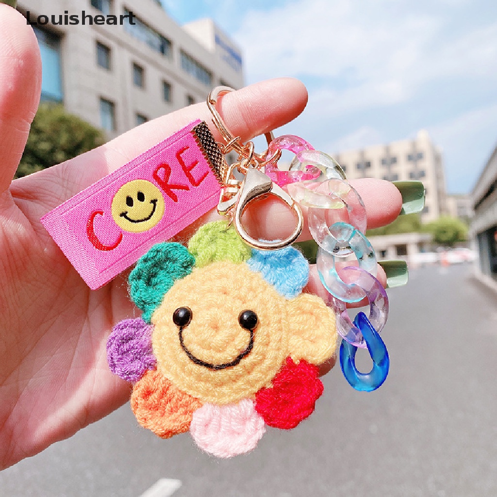 Louisheart Móc Chìa Khóa Hình Hoa Hướng Dương Đan Len Thủ Công Sáng Tạo Cho Nam Và Nữ TFG