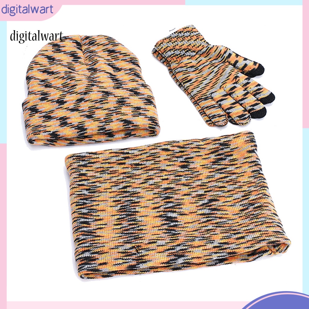 Kỹ Thuật Số| Set Mũ Len Kèm Khăn Choàng Và Găng Tay Lông Xù Thời Trang Thu Đông Cho Nam