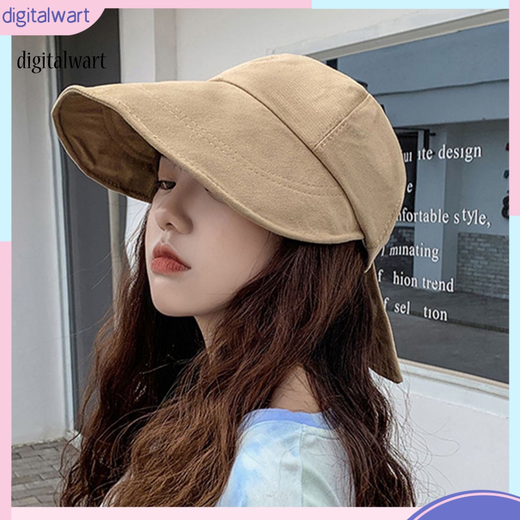 Kỹ Thuật Số| Mũ Rộng Vành Màu Trơn Đính Nơ To Thời Trang Đi Biển Mùa Hè Cho Nữ