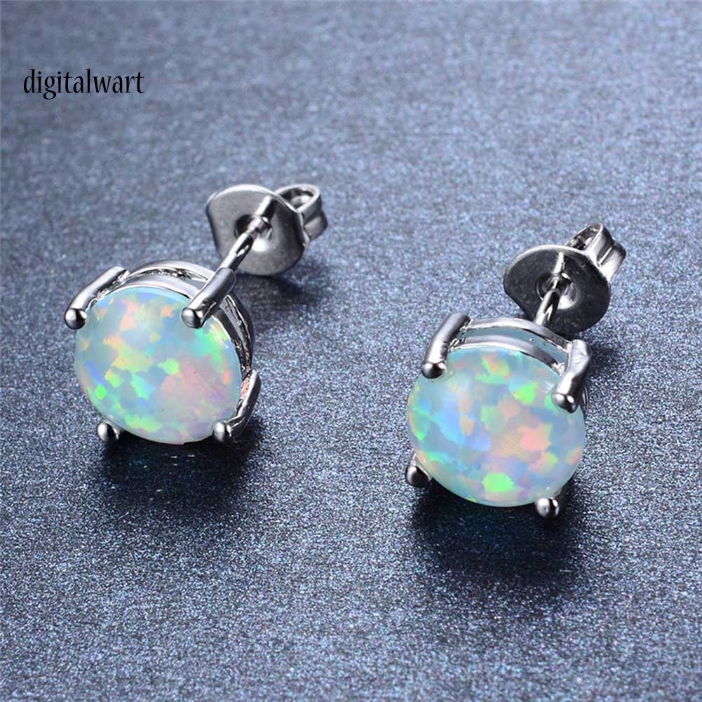 Kỹ Thuật Số| Khuyên Tai Đính Đá Opal Giả Thời Trang Thanh Lịch Dành Cho Nữ