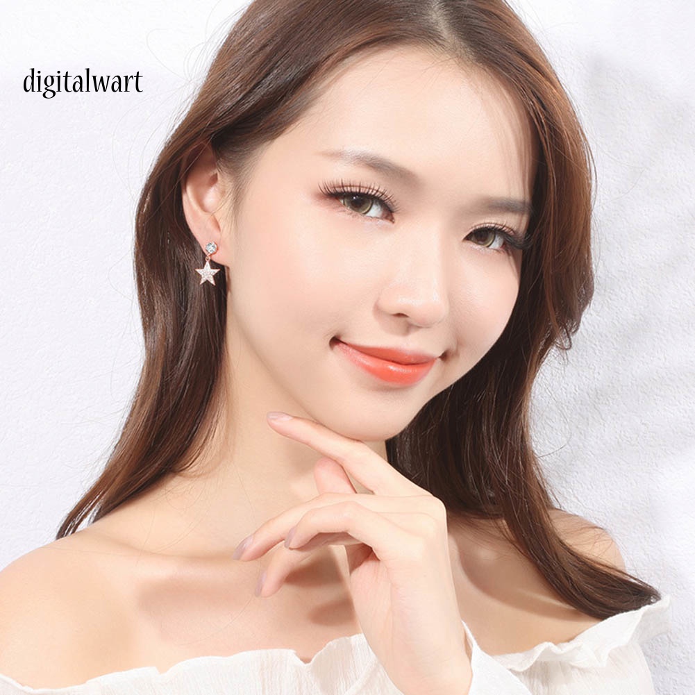 Kỹ Thuật Số| Bông Tai Ngôi Sao Năm Cánh Đính Đá Thời Trang