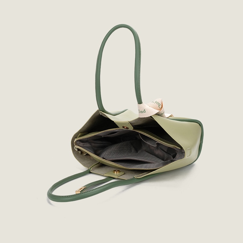 Ielgy Túi Xách tote Bằng Lụa Sức Chứa Lớn Phối Khăn Quàng Cổ Màu Sắc Tương Phản Di Động Chất Lượng Cao Cho Nữ