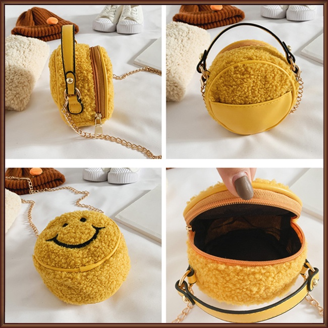 Túi Đeo Chéo Hình Mặt Cười Xinh Xắn Thời Trang Cho Bé Gái