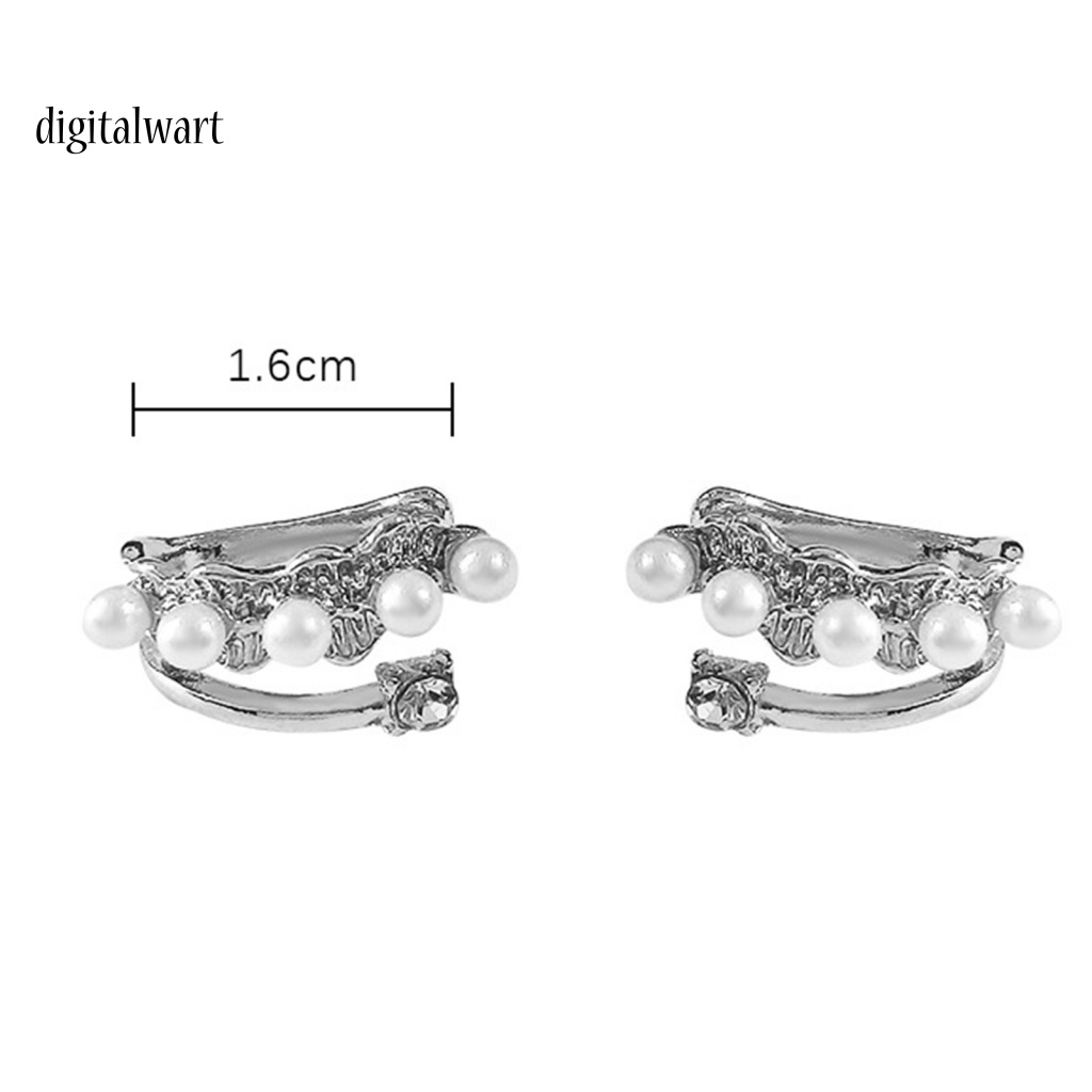 Kỹ Thuật Số| 1 Đôi Bông Tai Dạng Kẹp Đính Ngọc Trai Nhân Tạo Mạ Điện Phong Cách Pháp Thời Trang Dự Tiệc