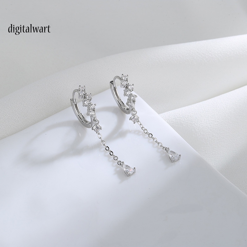Kỹ Thuật Số| 1 Khuyên Tai Tua Rua Hình Giọt Nước Đính Đá Zircon Thời Trang Dự Tiệc Cưới