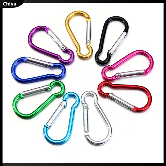 Set 5 Móc Khóa Carabiner Bằng Hợp Kim Nhôm An Toàn Cho Hoạt Động Thể Thao Ngoài Trời