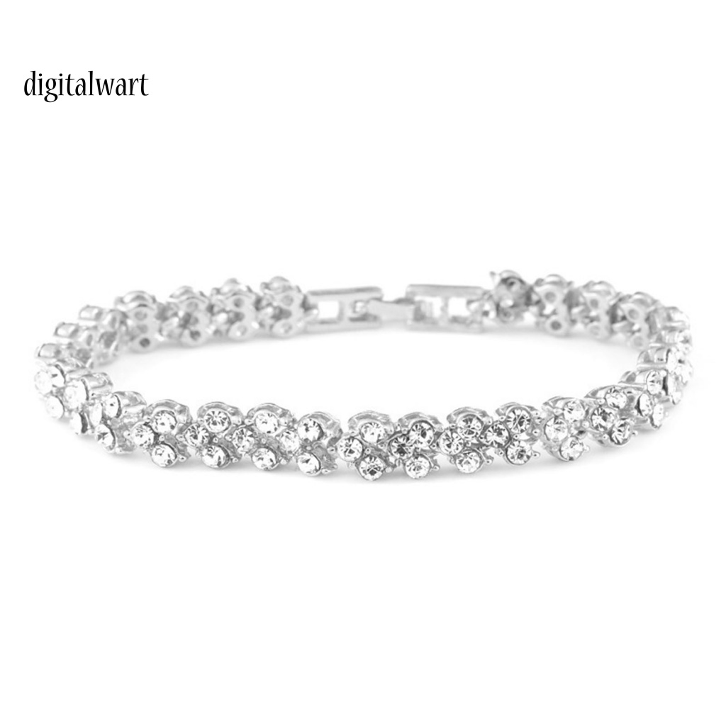 Kỹ Thuật Số| Vòng Tay Đính Đá Pha Lê Nhân Tạo Lấp Lánh Sang Trọng Thời Trang Cho Nữ