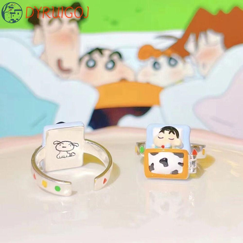 Dyruidoj Đồ Chơi Nhẫn Hợp Kim Hình Cậu Bé Bút Chì Shin-Chan Dễ Thương Vui Nhộn Sáng Tạo Có Thể Nâng Cao Nhẫn