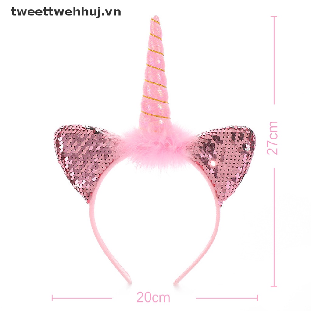 Băng Đô Cài Tóc Hình Kỳ Lân Có Đèn LED Phát Sáng Dành Cho Bé Gái